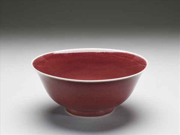 寶石紅釉碗
