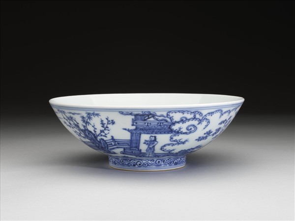 青花仕女圖碗