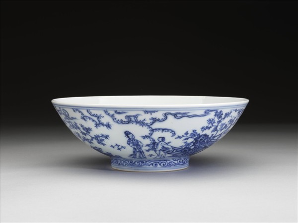 青花仕女圖碗