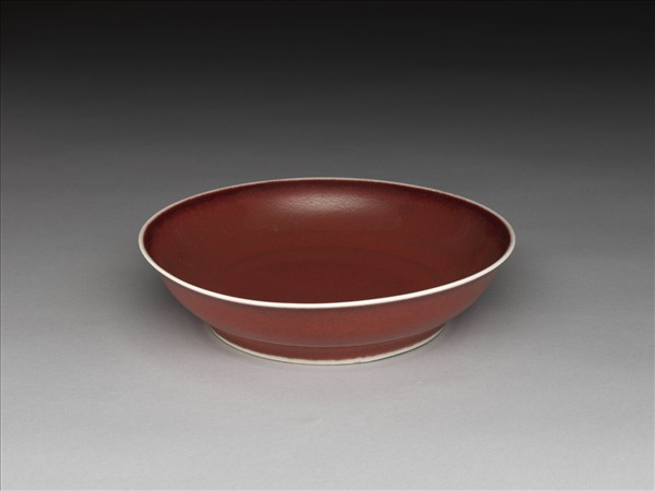霽紅釉盤