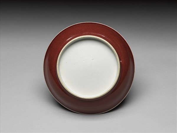 霽紅釉盤