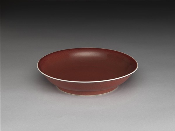 霽紅釉盤