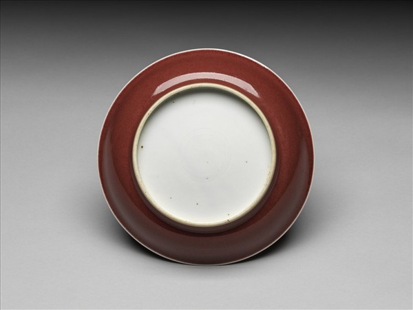 霽紅釉盤