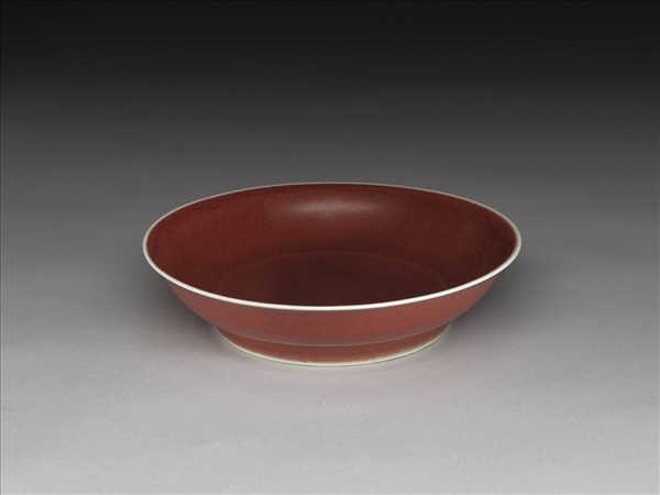霽紅釉盤