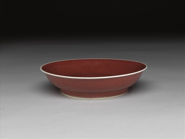 霽紅釉盤