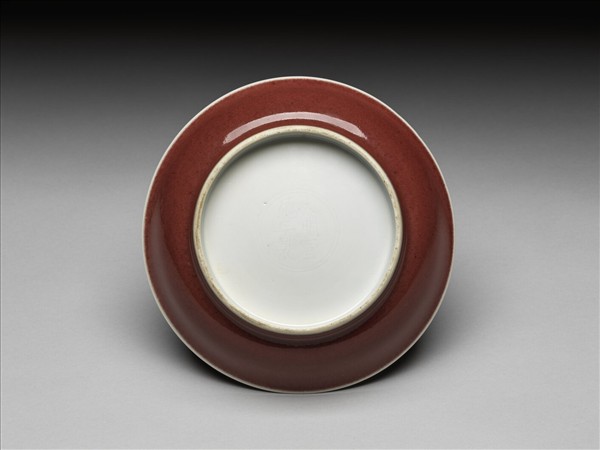 霽紅釉盤