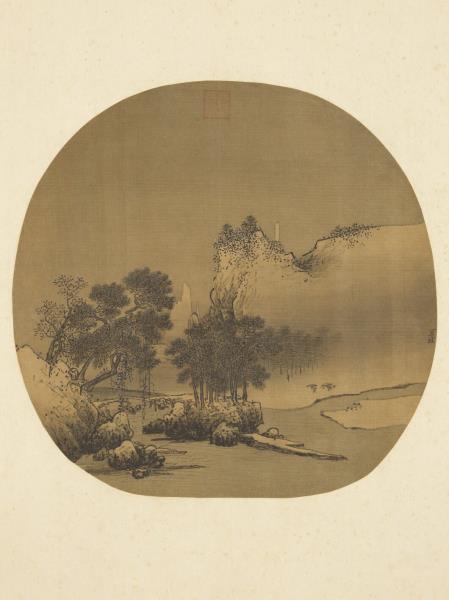 歷代名繪　冊　宋夏珪雪景