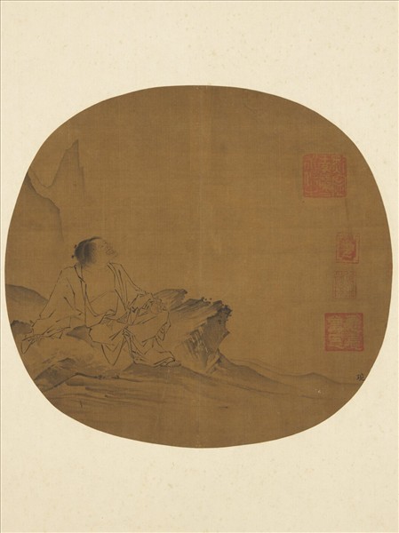 歷代名繪　冊　□琬高士圖