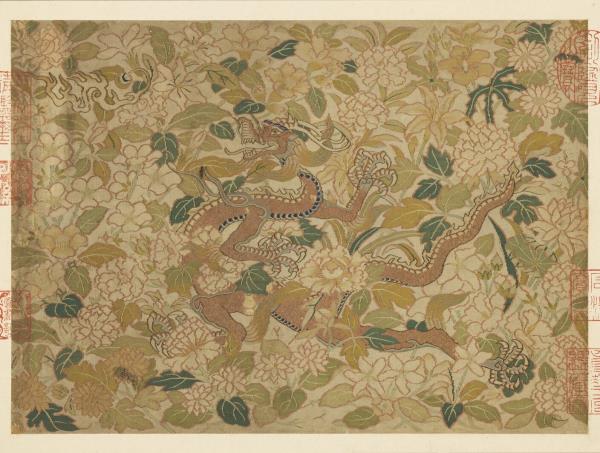 鏤繪集錦　冊　花間行龍