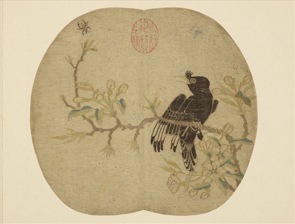 鏤繪集錦　冊　八哥桃花