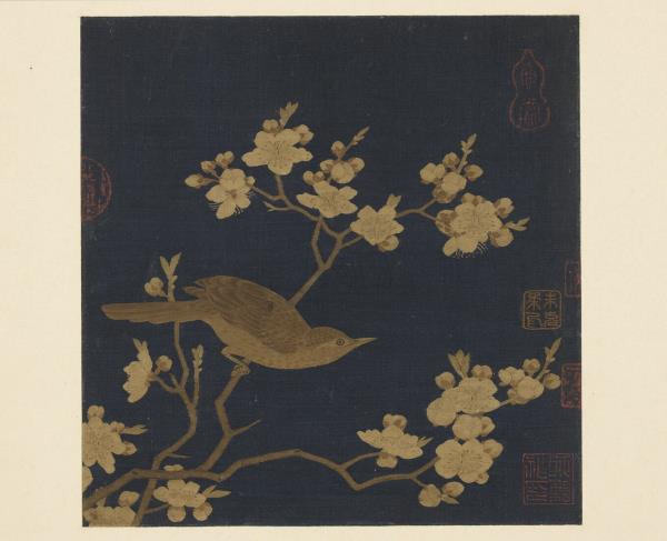 鏤繪集錦　冊　桃花畫眉