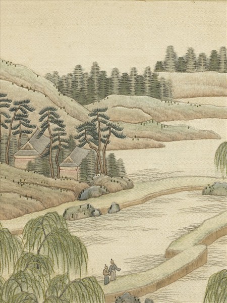 清繡線西湖圖　冊　柳浪聞鶯