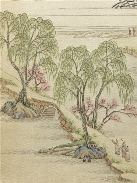 清繡線西湖圖　冊　南屏晚鐘