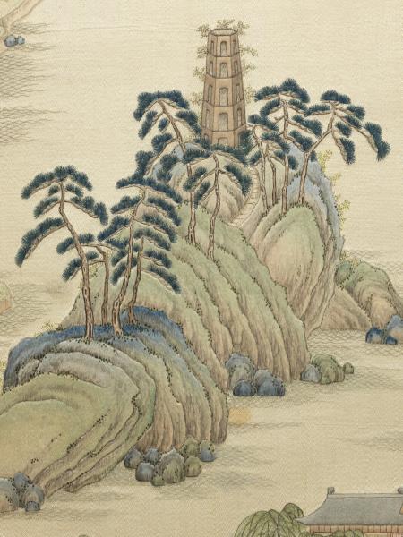 清繡線西湖圖　冊　雷峰夕照