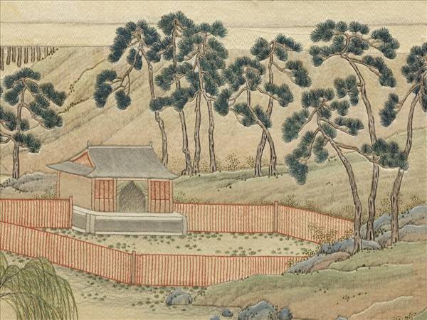 清繡線西湖圖　冊　花港觀魚