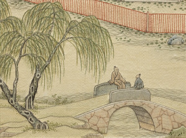 清繡線西湖圖　冊　花港觀魚