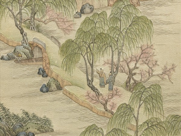 清繡線西湖圖　冊　平湖秋月