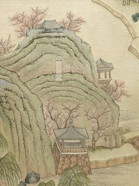 清繡線西湖圖　冊　平湖秋月