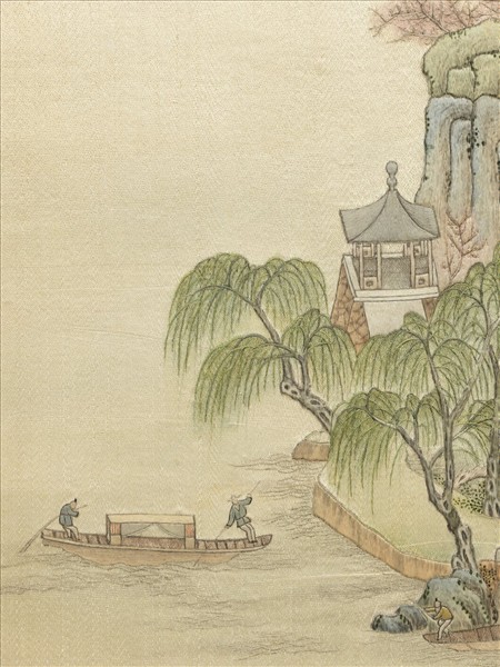 清繡線西湖圖　冊　平湖秋月