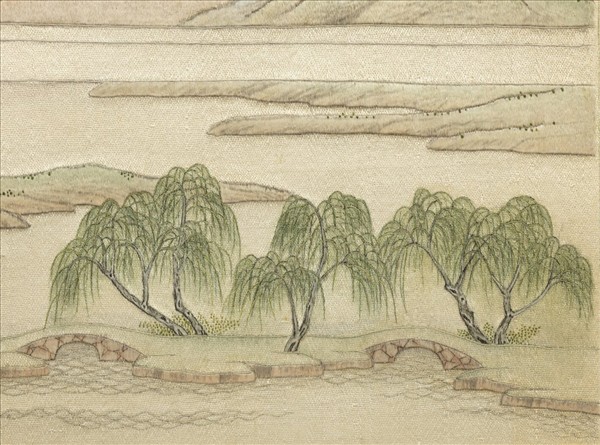 清繡線西湖圖　冊　蘇隄春曉