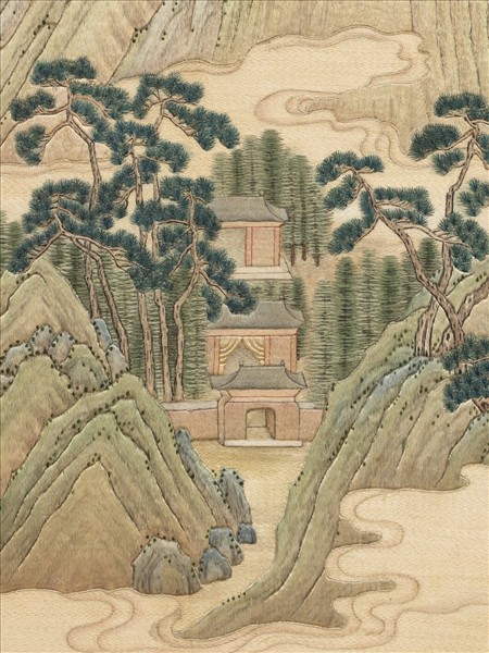 清繡線西湖圖　冊　雙峰插雲