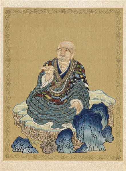 清繡畢沅書御製十六羅漢贊　冊　喇乎拉尊者