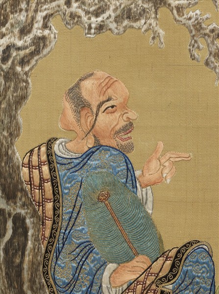 清繡畢沅書御製十六羅漢贊　冊　租查巴納塔嘎尊者