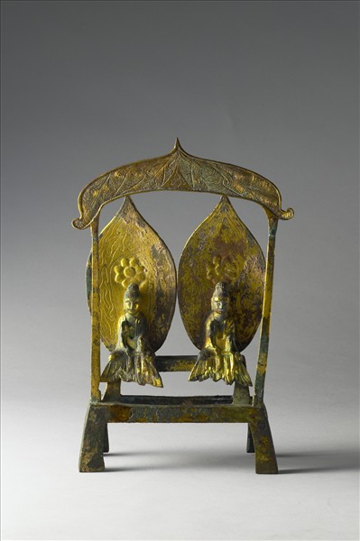 中國 北魏 銅鎏金 二佛並坐像