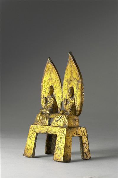 中國 隋 仁壽元年（601） 銅鎏金 二佛並坐像