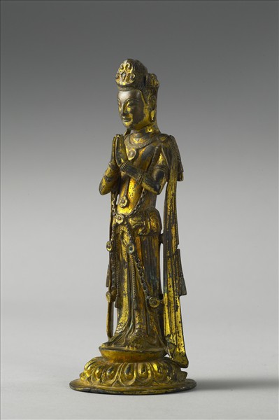 中國隋銅鎏金菩薩立像- 故宮