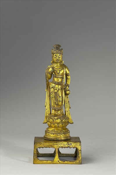 中國 隋 銅鎏金 觀音菩薩像