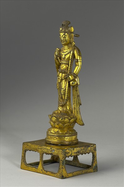 中國 隋 銅鎏金 觀音菩薩像