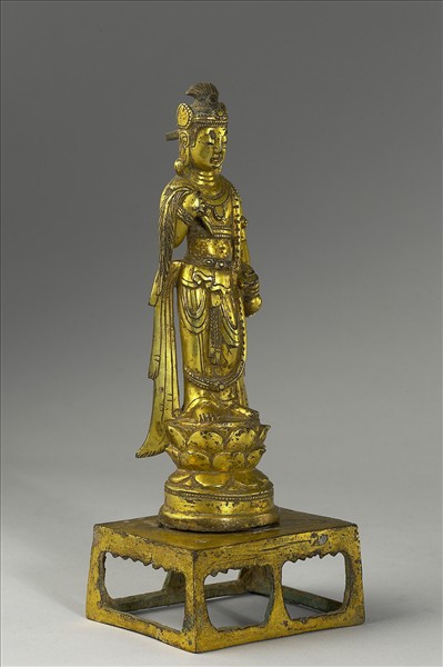 中國 隋 銅鎏金 觀音菩薩像