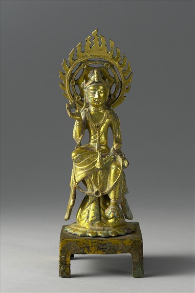 中國 隋 銅鎏金 菩薩坐像