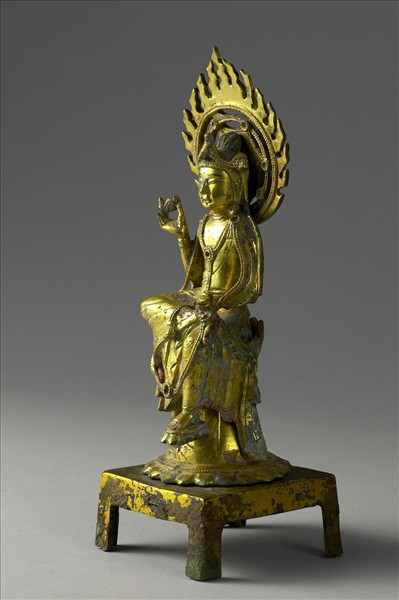中國 隋 銅鎏金 菩薩坐像