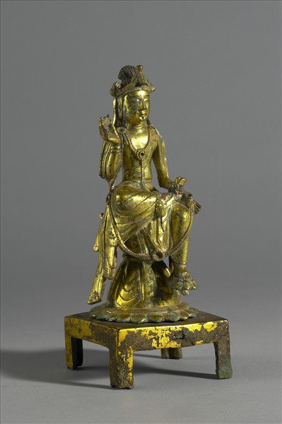 中國 隋 銅鎏金 菩薩坐像