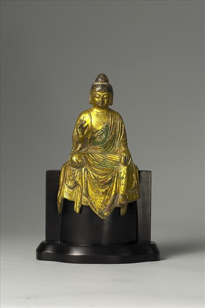 中國 唐 銅鎏金 佛坐像