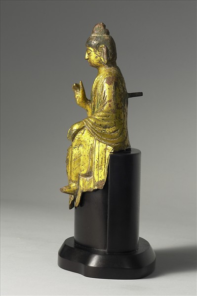 中國 唐 銅鎏金 佛坐像