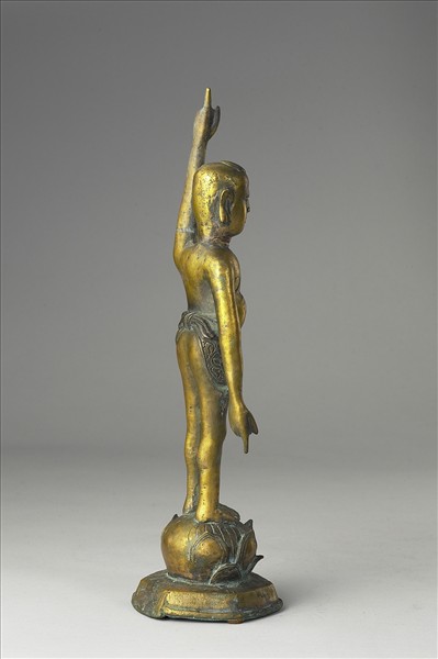 韓國 朝鮮時代 銅鎏金 誕生佛像