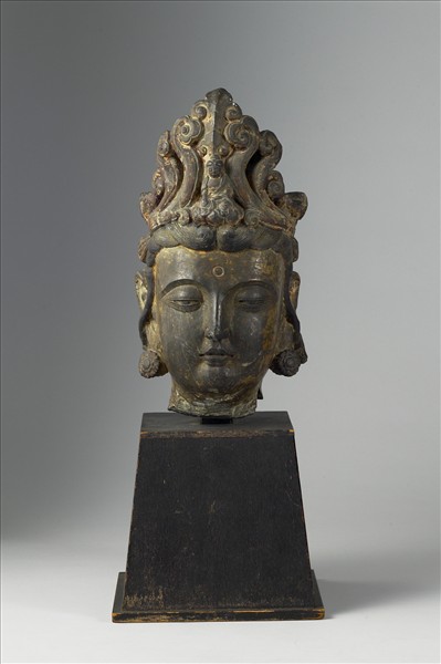 中國 明 石雕 菩薩頭像