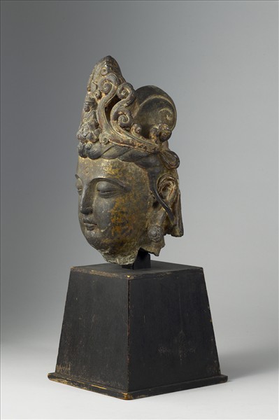 中國 明 石雕 菩薩頭像