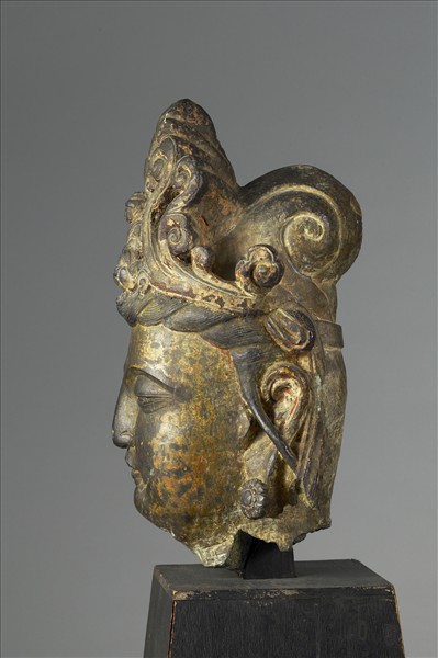 中國 明 石雕 菩薩頭像