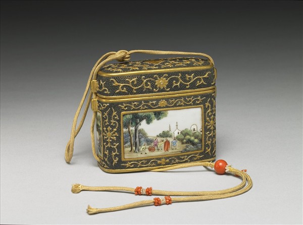 琺瑯彩西洋人物火鐮盒