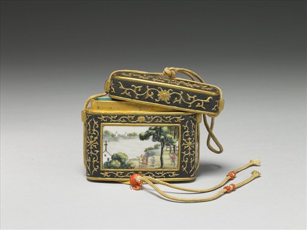 琺瑯彩西洋人物火鐮盒