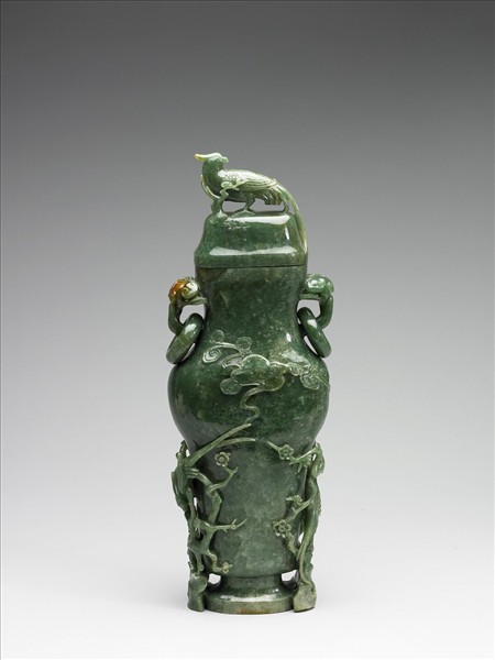 翠玉花鳥瓶
