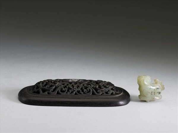 獅玉頂紫檀木蓋