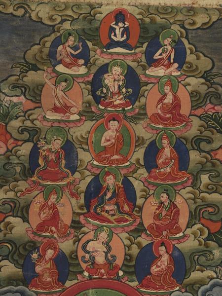 西藏十八世紀蓮師集會樹唐卡