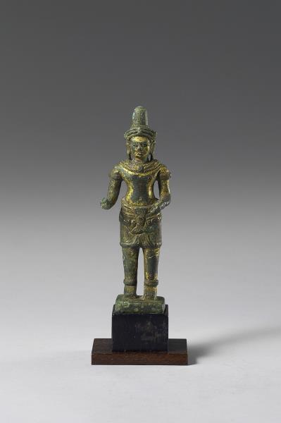 柬埔寨 12-13世紀 青銅鎏金 菩薩立像