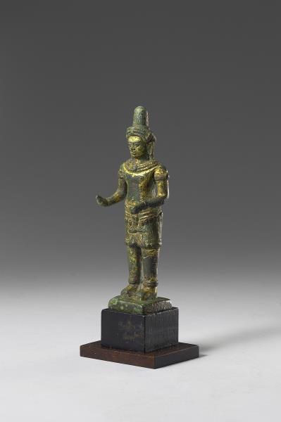 柬埔寨 12-13世紀 青銅鎏金 菩薩立像