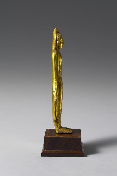 泰國 14世紀 青銅鎏金 佛立像，或為自忉利天宮返觀地獄像